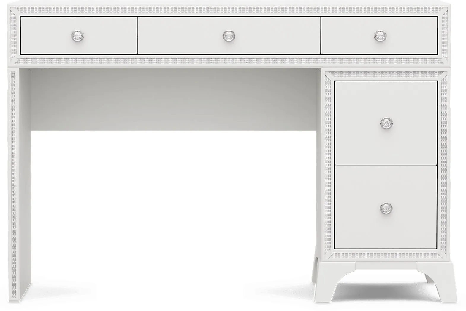 Kids Alyssa White Single Pedestal Desk