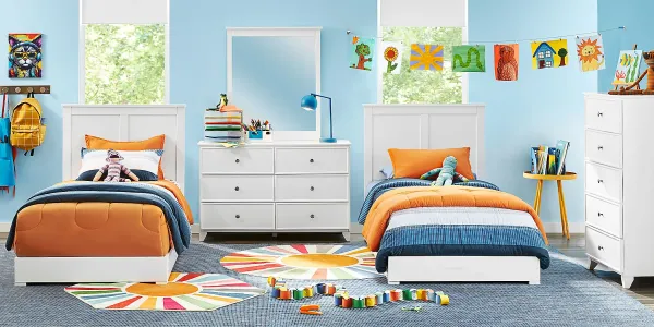 Kids Preston Place White Twin Panel Bedroom