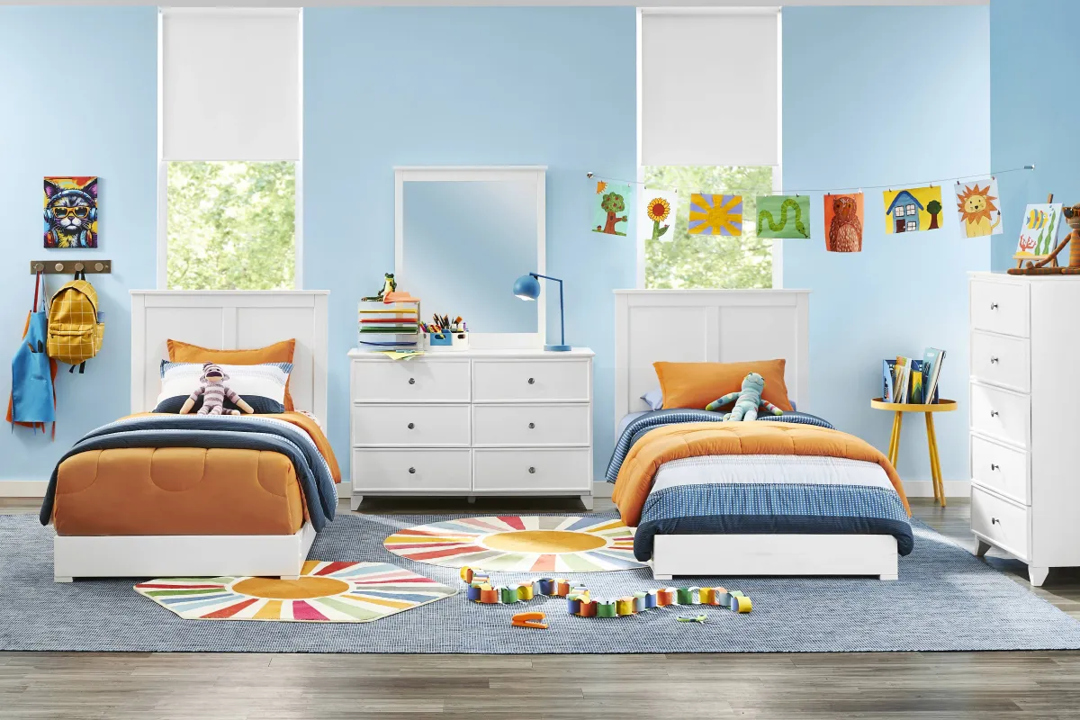 Kids Preston Place White Twin Panel Bedroom
