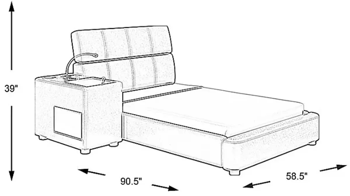 Kids ReGen&trade; Recharged Gray 4 Pc Twin Bed with Nightstand