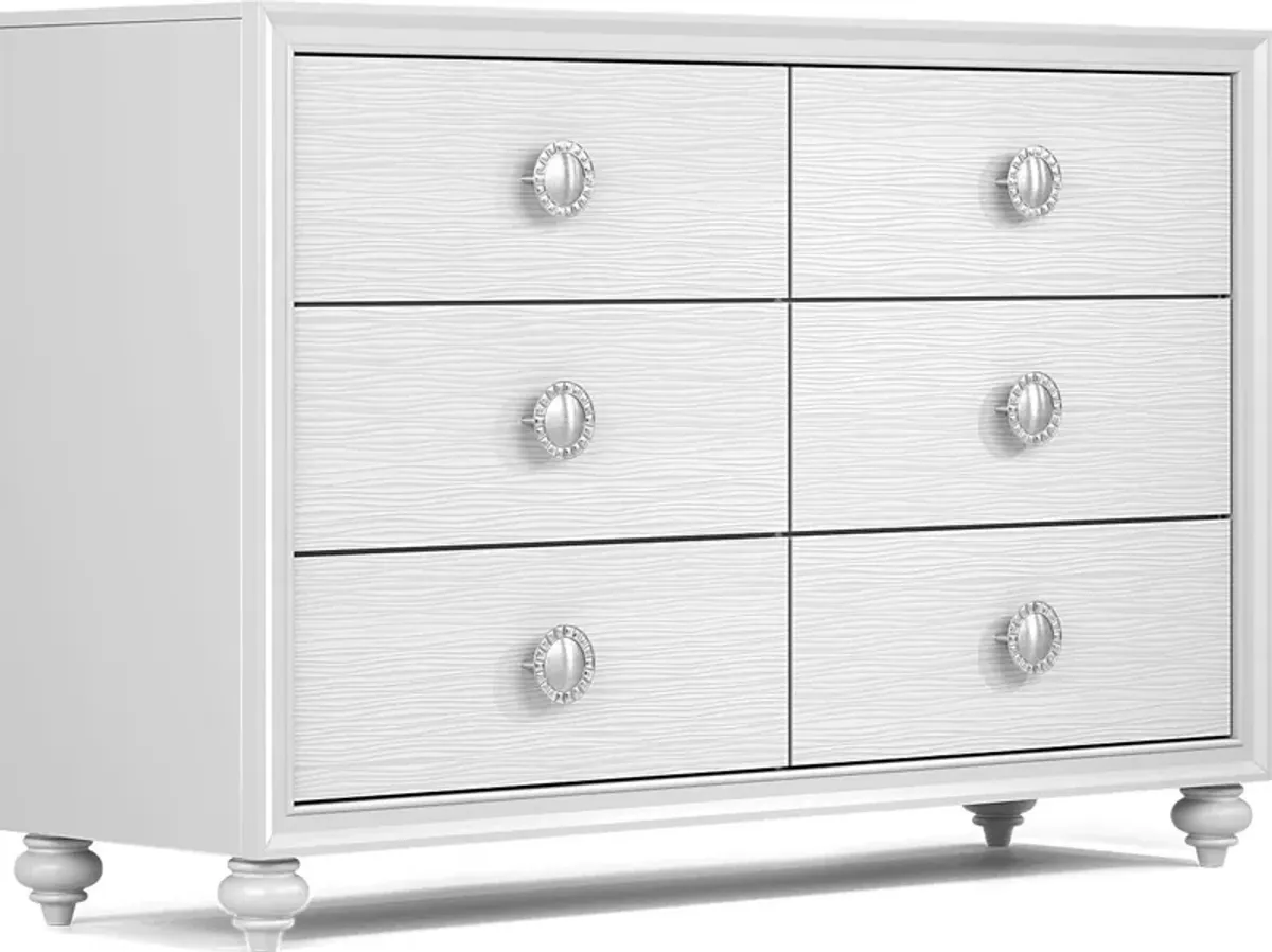 Kids Evangeline White Twin Lighted Upholstered Bedroom with Multi-Color LEDs