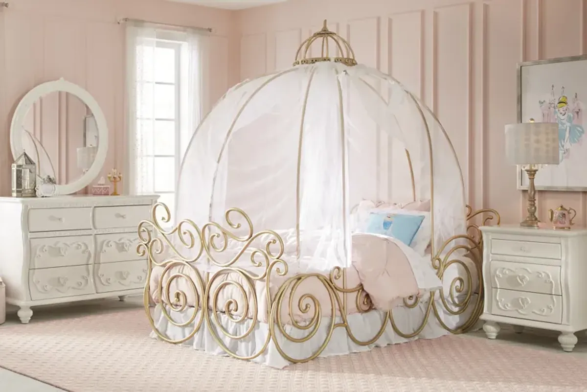 Disney Princess White Full Carriage Canopy Bedroom