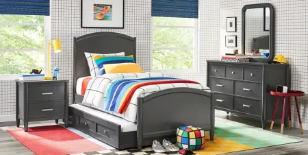 Kids Modern Colors Iron Ore 5 Pc Twin Panel Bedroom