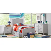Kids Modern Colors Light Gray 5 Pc Twin Panel Bedroom