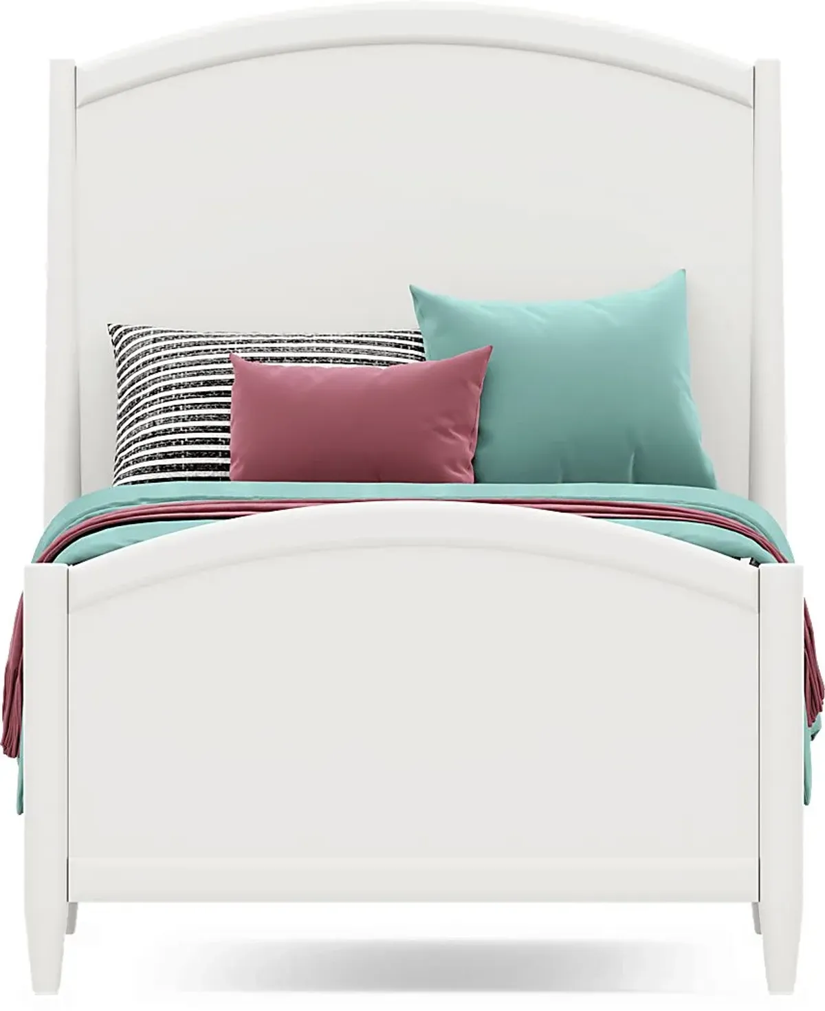 Kids Modern Colors White Twin Panel Bedroom