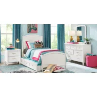 Kids Modern Colors White 5 Pc Twin Panel Bedroom