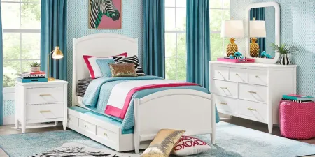 Kids Modern Colors White 5 Pc Twin Panel Bedroom