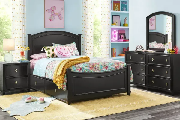 Kids Jaclyn Lane Black Full Panel Bedroom