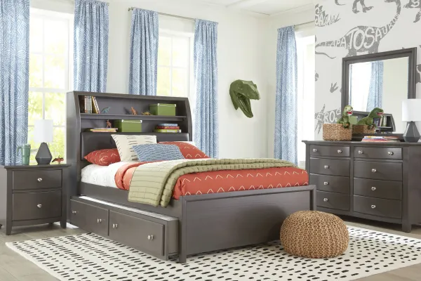 Kids Santa Cruz Gray Twin Bookcase Bedroom