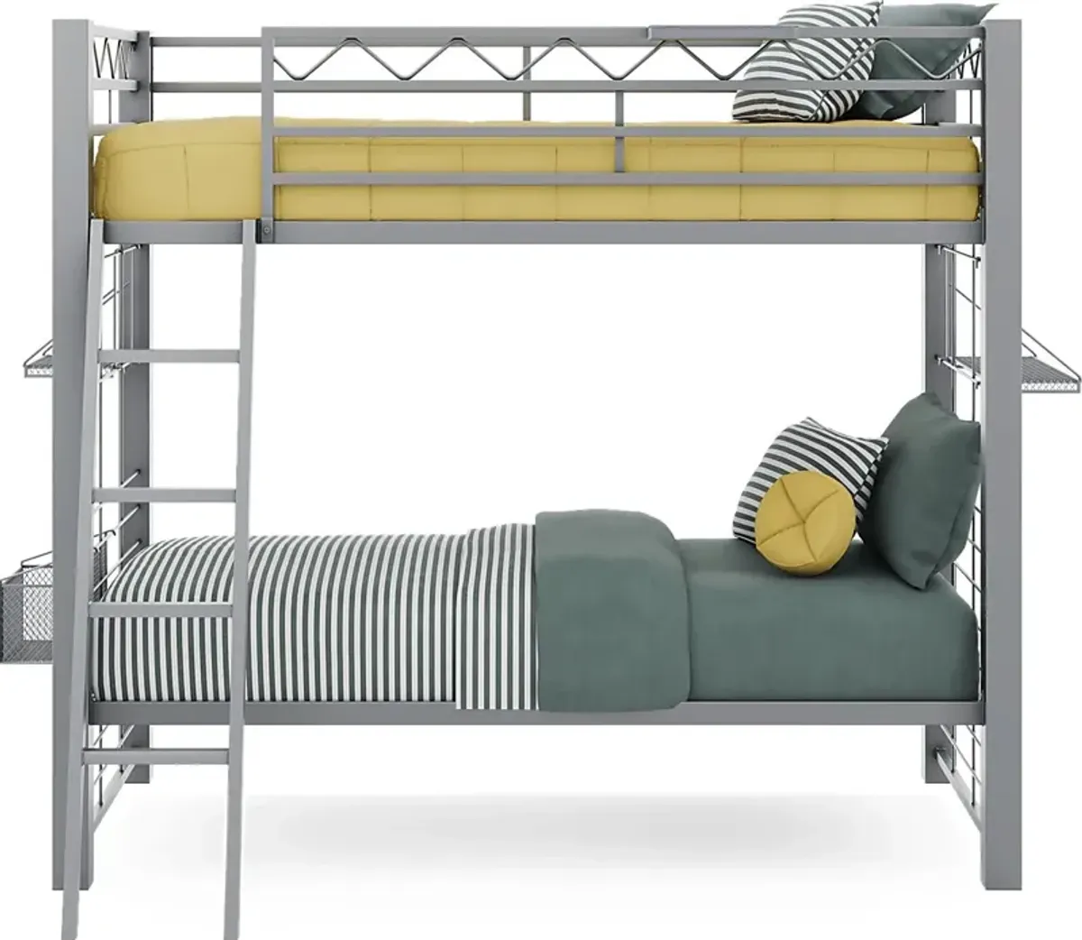 Build-a-Bunk Gray Twin/Twin Bunk Bed With Gray Accessories