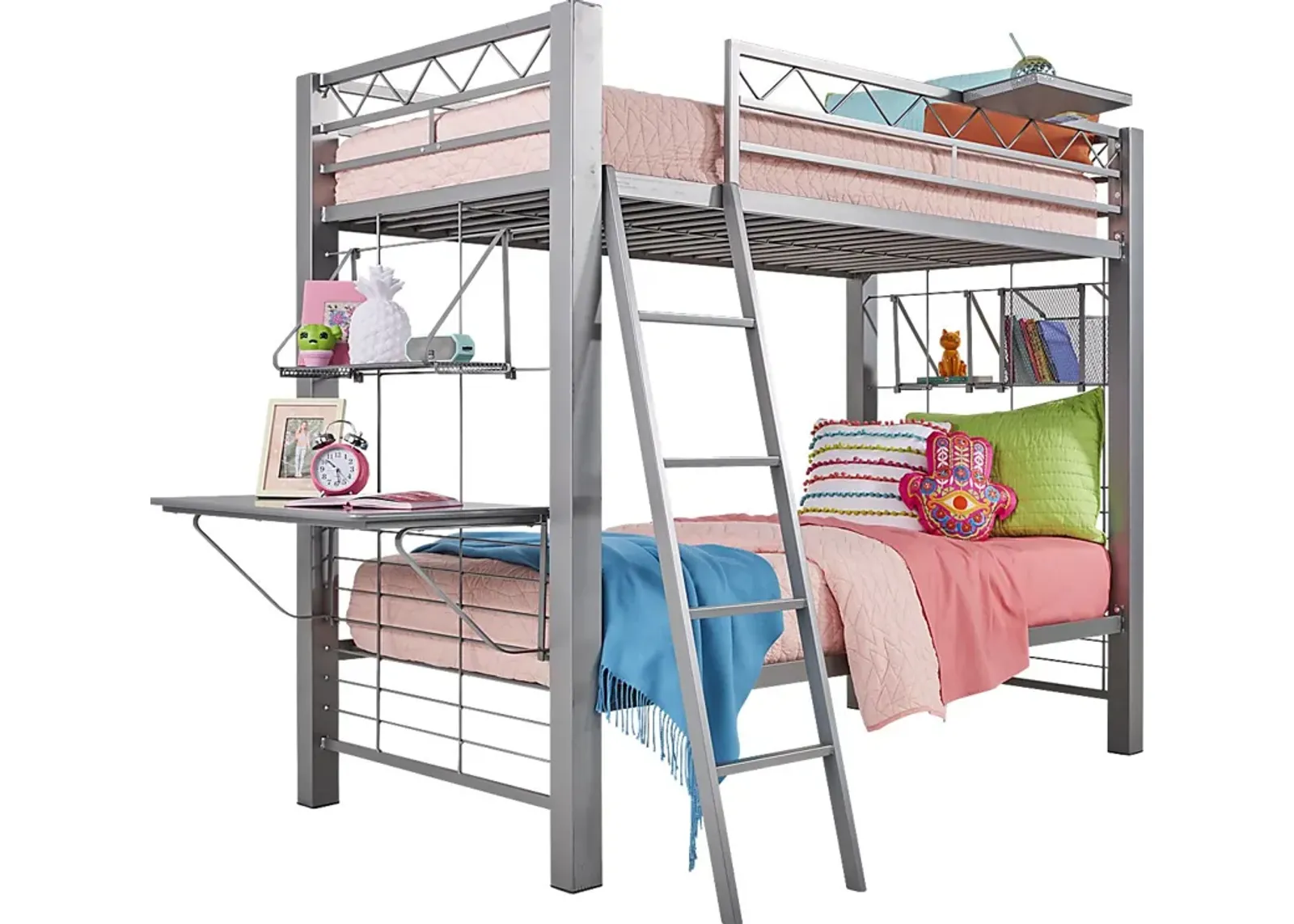 Build-a-Bunk Gray Twin/Twin Bunk Bed With Gray Accessories