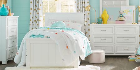 Kids Cottage Colors White 3 Pc Twin Panel Bed