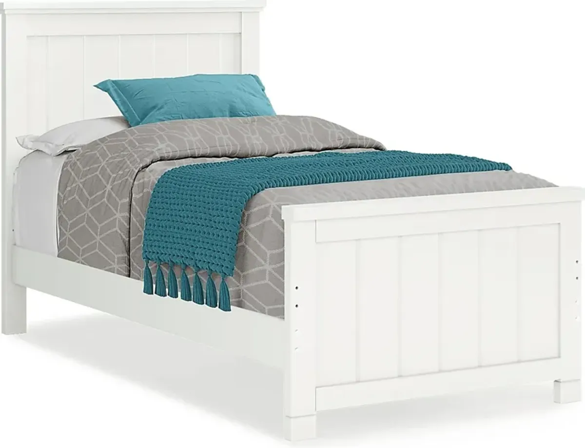 Kids Cottage Colors White 3 Pc Twin Panel Bed