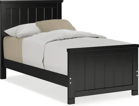 Kids Cottage Colors Black 3 Pc Twin Panel Bed