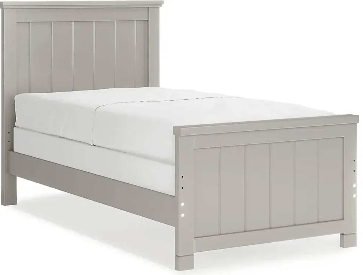 Kids Cottage Colors Gray 3 Pc Twin Panel Bed