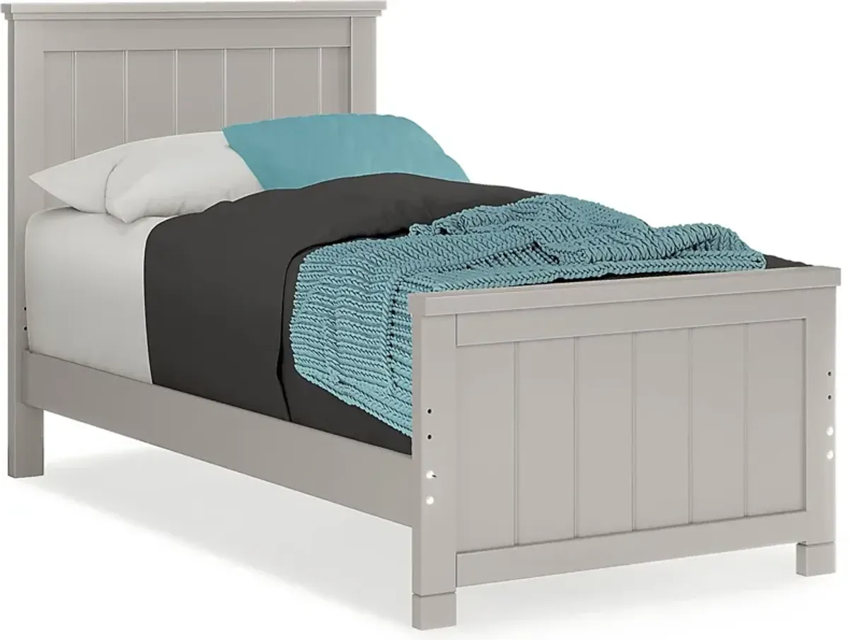 Kids Cottage Colors Gray 3 Pc Twin Panel Bed