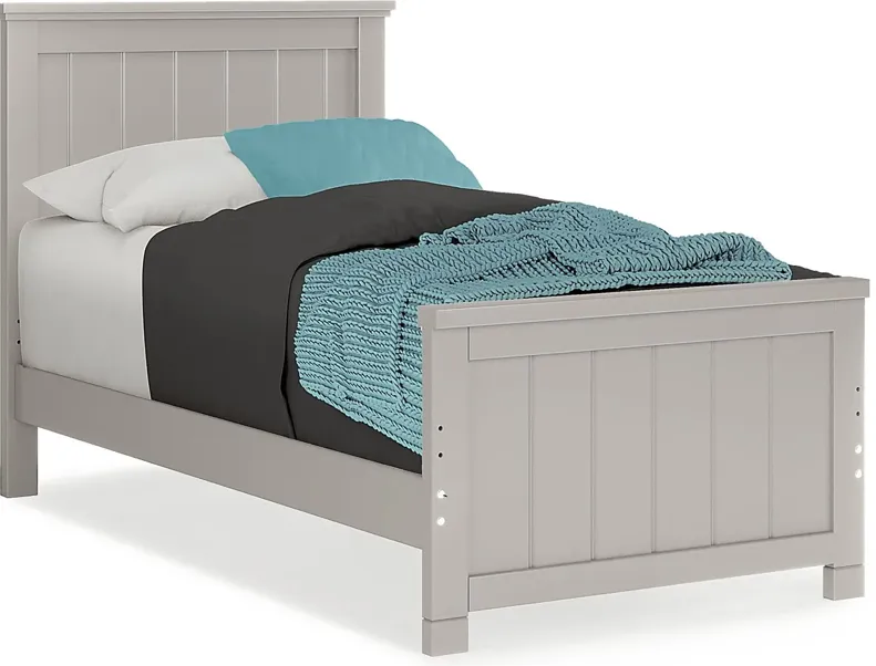 Kids Cottage Colors Gray 3 Pc Twin Panel Bed