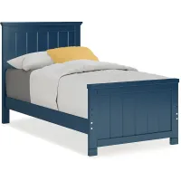 Kids Cottage Colors Navy 3 Pc Twin Panel Bed