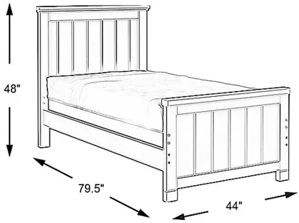 Kids Cottage Colors Lavender 3 Pc Twin Panel Bed