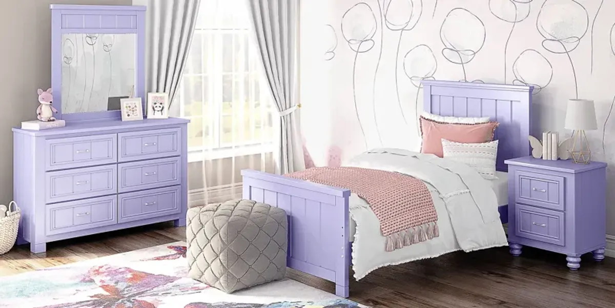 Kids Cottage Colors Lavender 3 Pc Twin Panel Bed