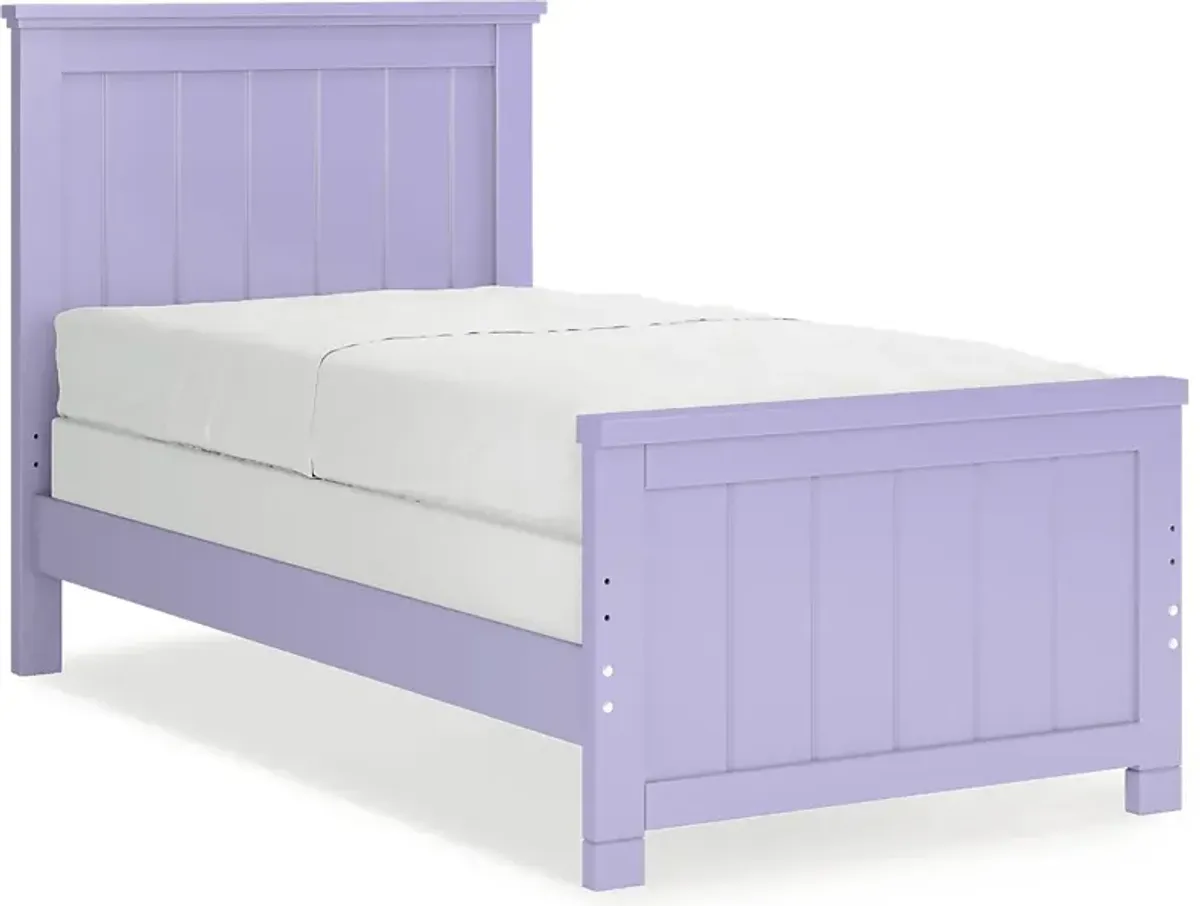 Kids Cottage Colors Lavender 3 Pc Twin Panel Bed