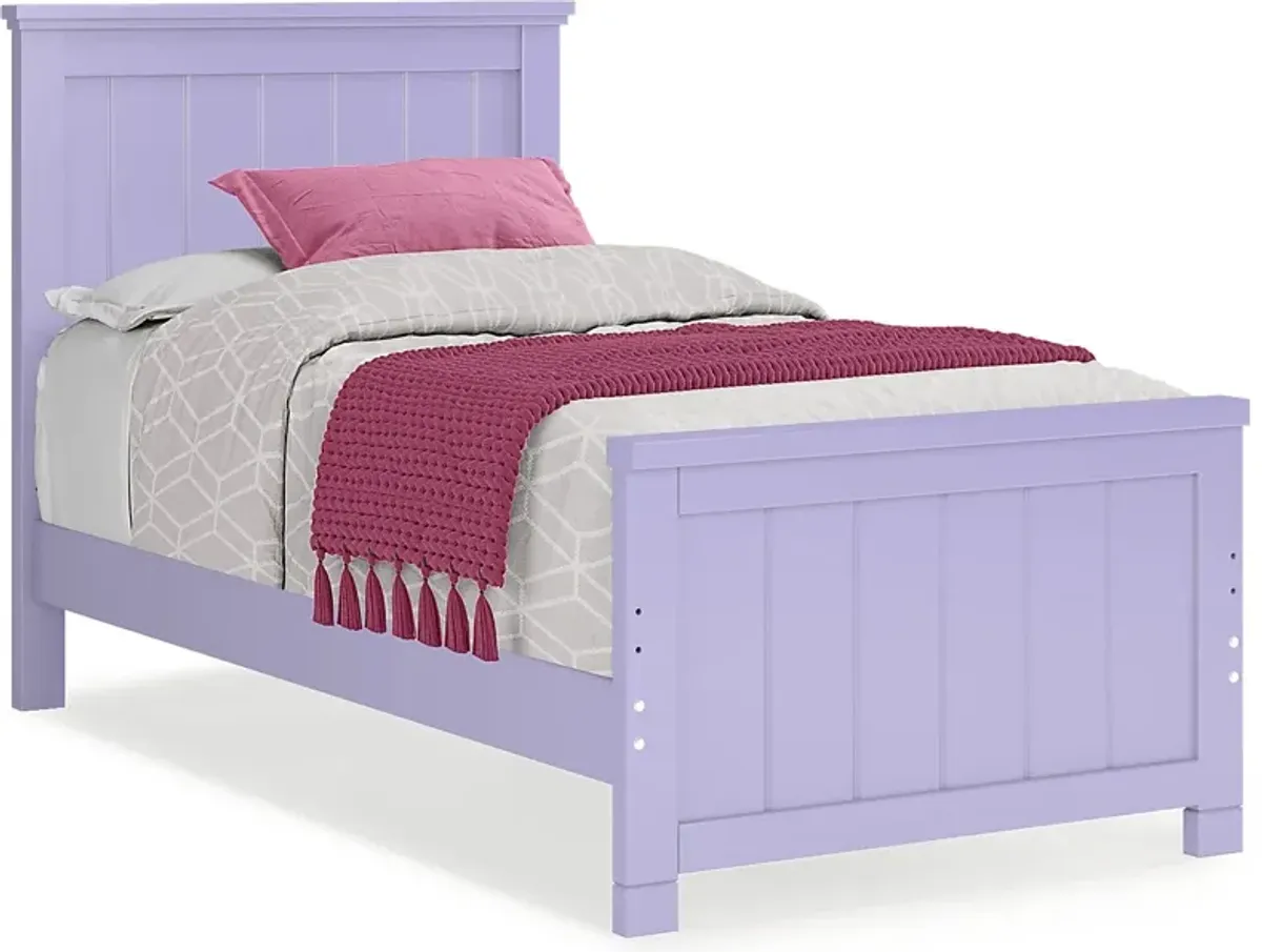 Kids Cottage Colors Lavender 3 Pc Twin Panel Bed