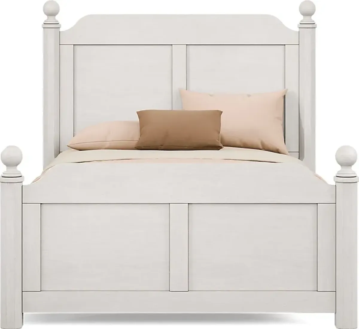 Kids South Bend Washed White 3 Pc Full Poster Bed