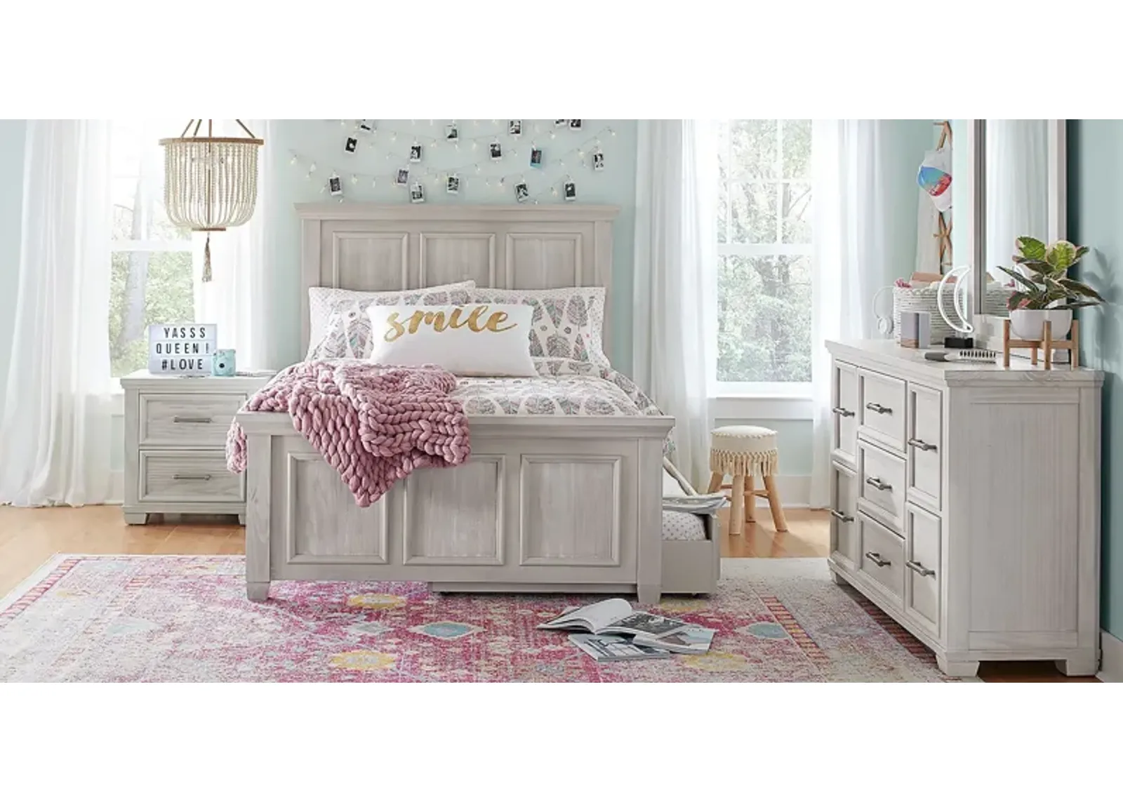 Kids Canyon Lake Ash Gray 5 Pc Twin Panel Bedroom