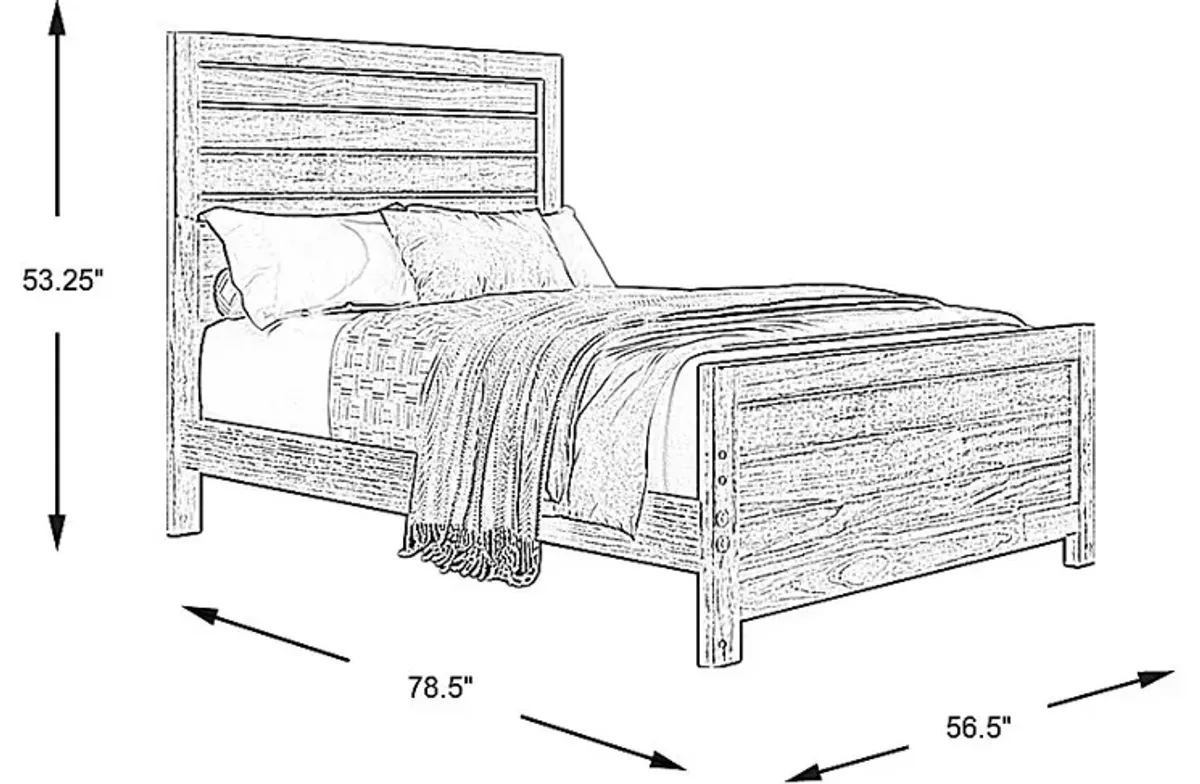 Kids Creekside 2.0 Charcoal 3 Pc Full Panel Bed