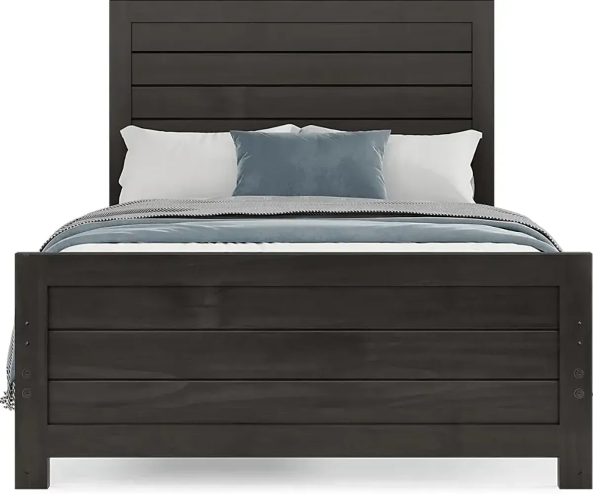 Kids Creekside 2.0 Charcoal 3 Pc Full Panel Bed