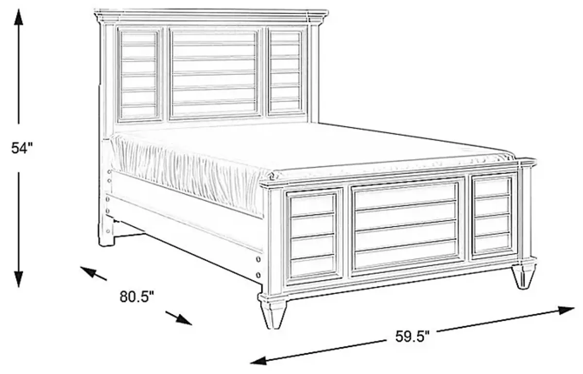 Kids Hilton Head White 3 Pc Full Panel Bed