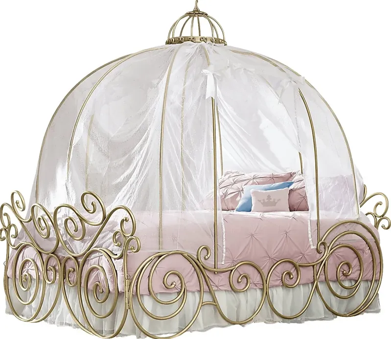 Disney Princess Fairytale Royal Gold 4 Pc Full Carriage Canopy Bed