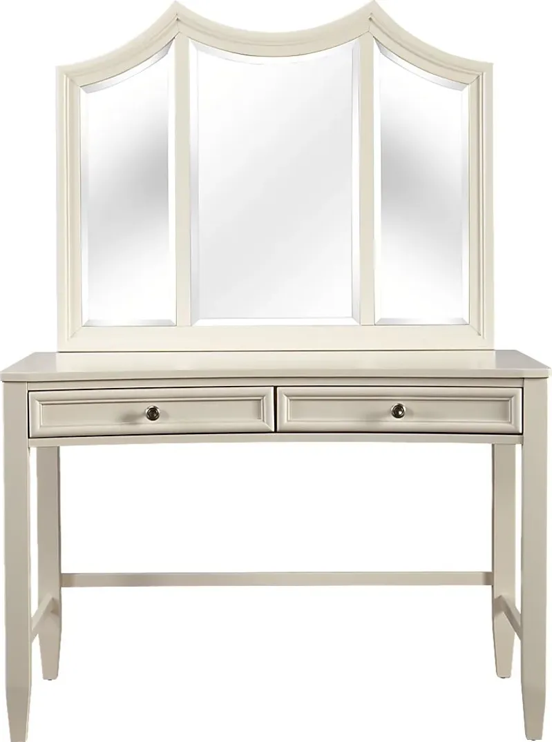 Kids Jaclyn Place Ivory Desk with Vanity Mirror