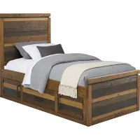 Kids Westover Hills Jr. Reclaimed Brown 3 Pc Twin Panel Bed with Storage Side Rail