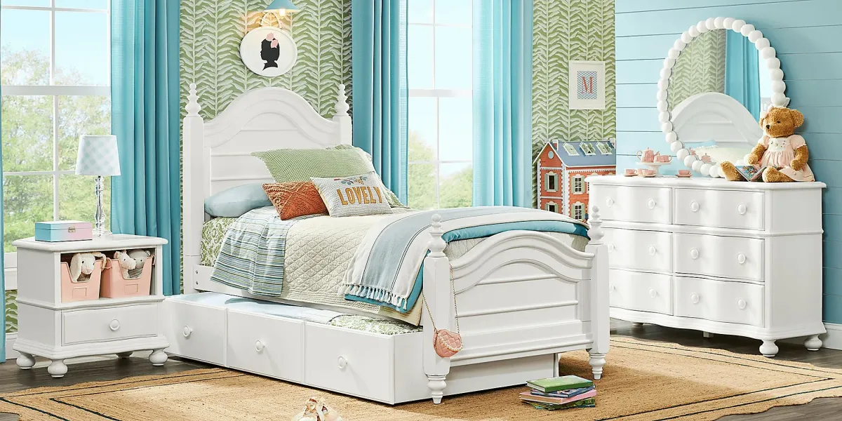 Kids San Simeon White 5 Pc Twin Poster Bedroom