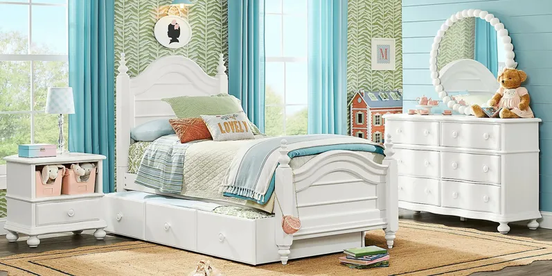 Kids San Simeon White 5 Pc Twin Poster Bedroom