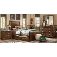 Kids Gallery Zone Saddle 5 Pc Twin Lighted Panel Bedroom