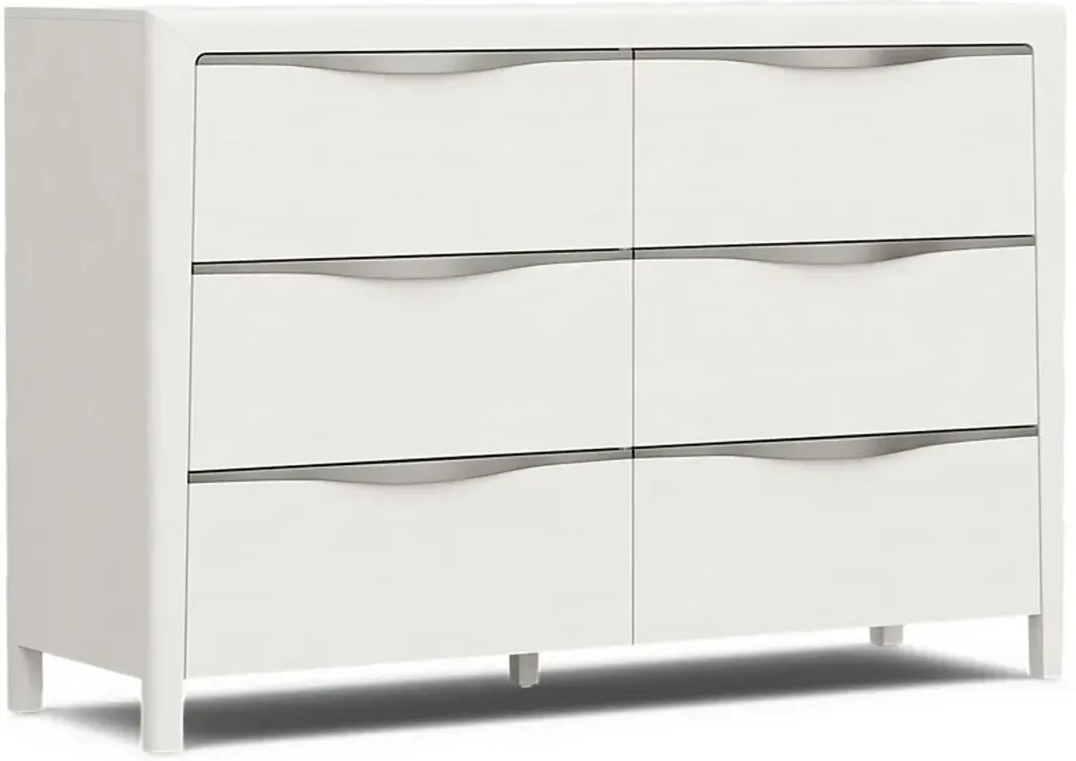 Kids Stardust Pearlized White Twin Panel Bedroom