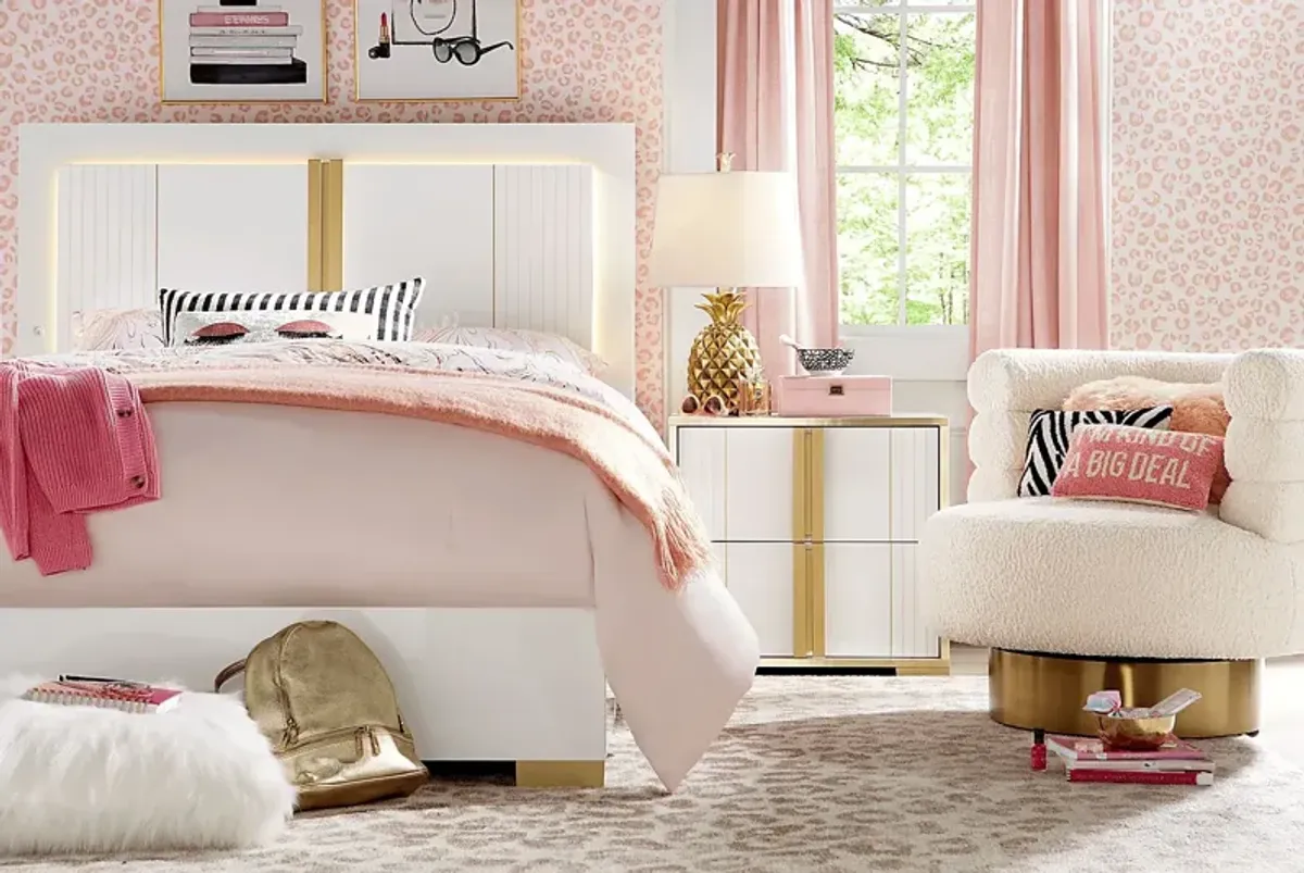 Kids Valentina White Full Sleigh Bedroom