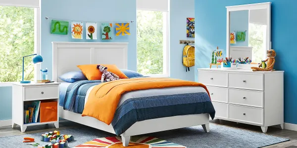 Kids Preston Place White Full Panel Bedroom