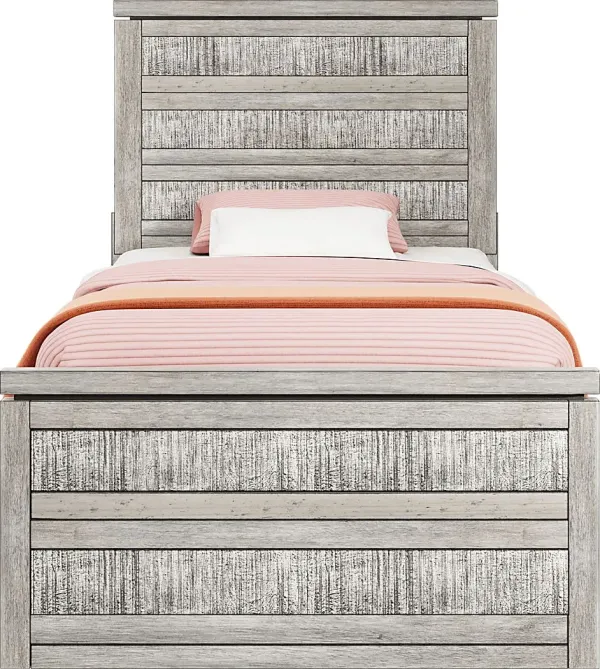 Kids Westover Hills Jr. Gray Twin Panel Bed with Storage Side Rail