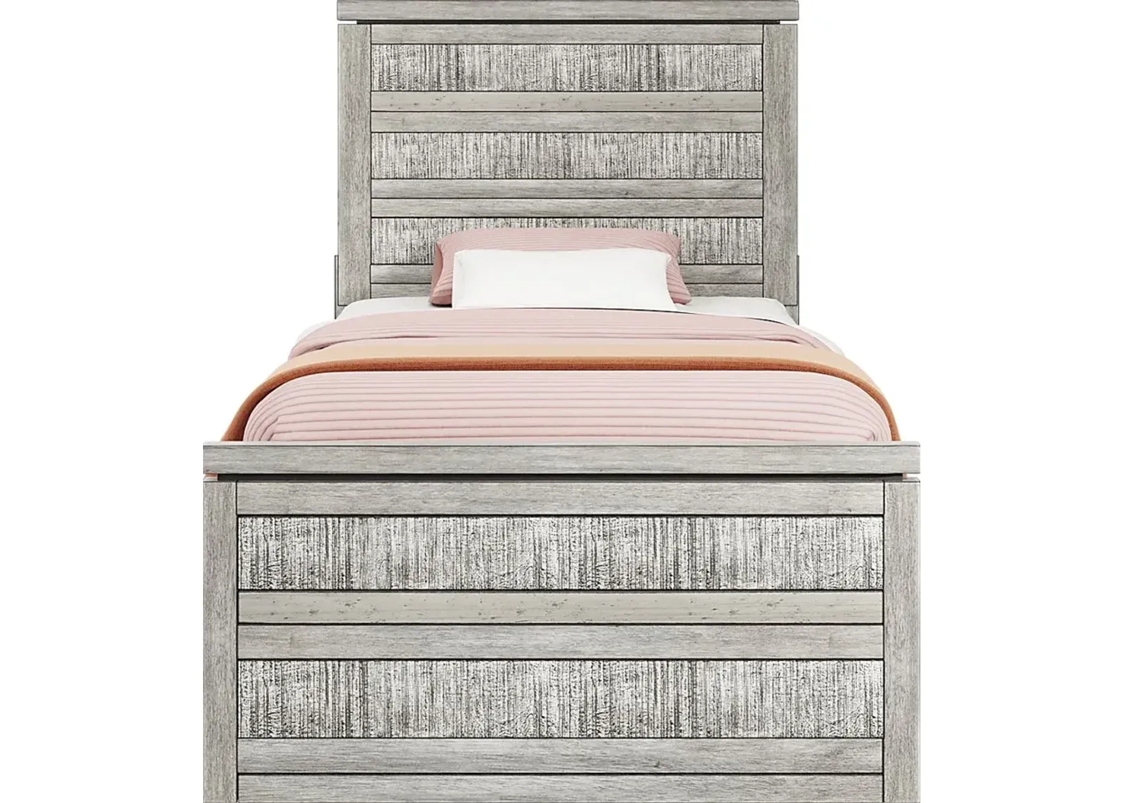 Kids Westover Hills Jr. Gray 3 Pc Twin Panel Bed with Storage Side Rail