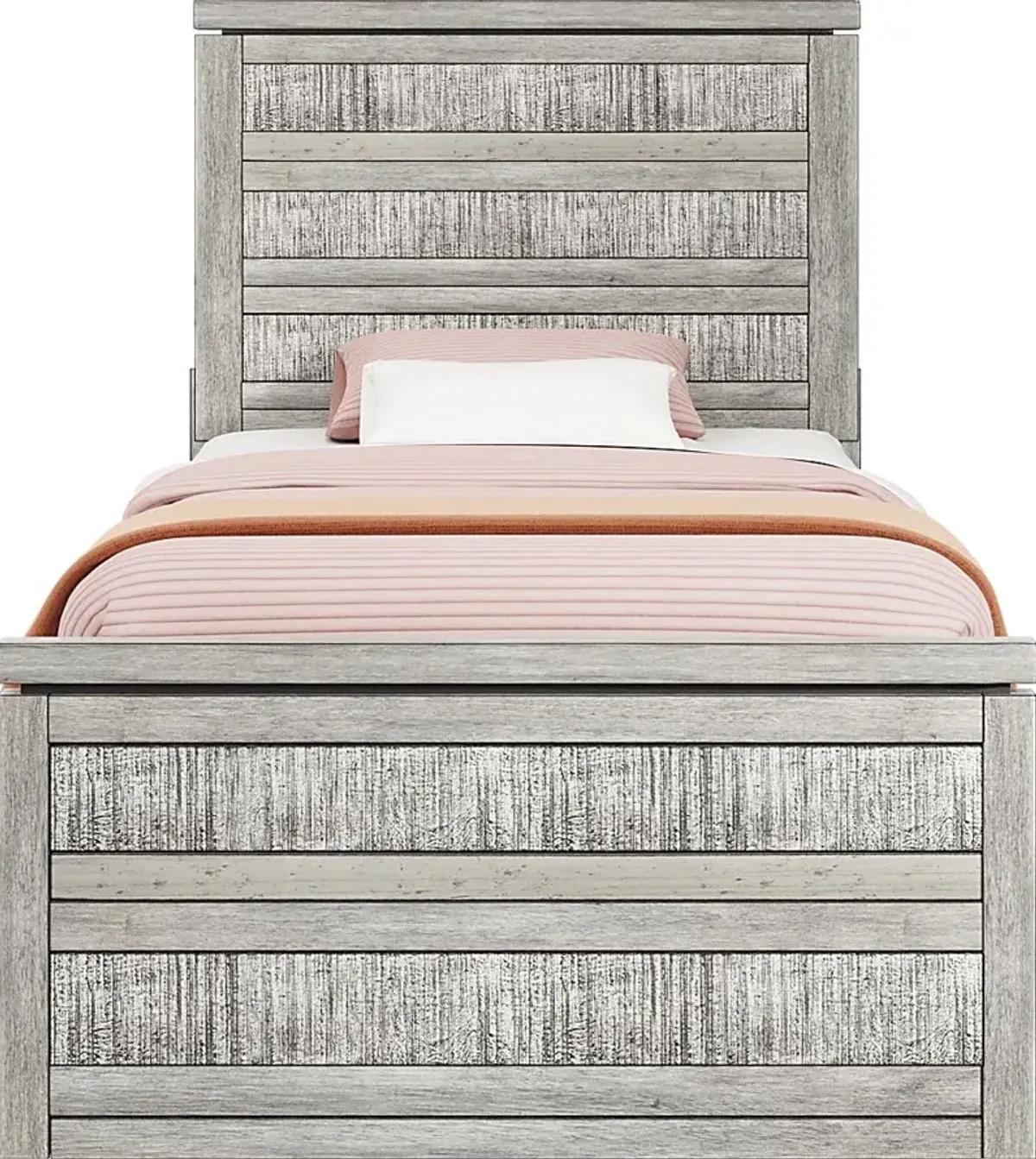 Kids Westover Hills Jr. Gray 3 Pc Twin Panel Bed with Storage Side Rail