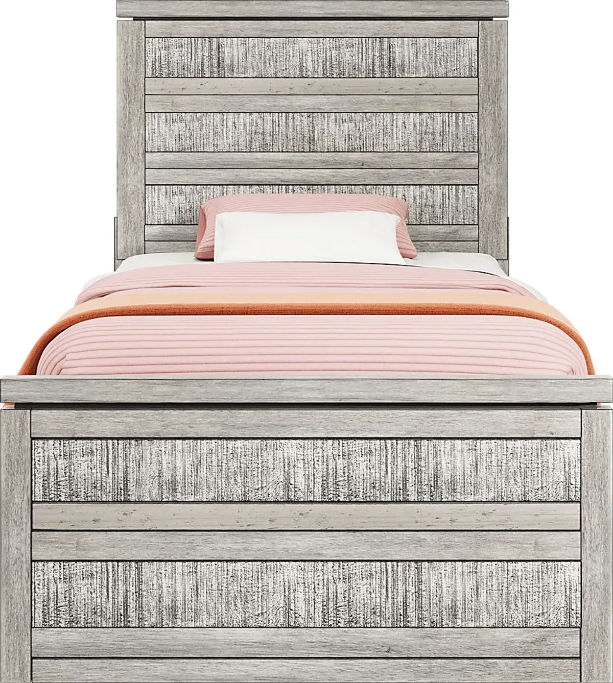 Kids Westover Hills Jr. Gray Twin Panel Bed with Storage Side Rail
