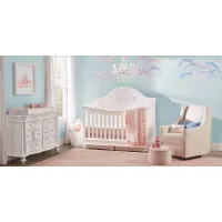 Disney Princess Fairytale White 5 Pc Nursery with Toddler & Conversion Rails
