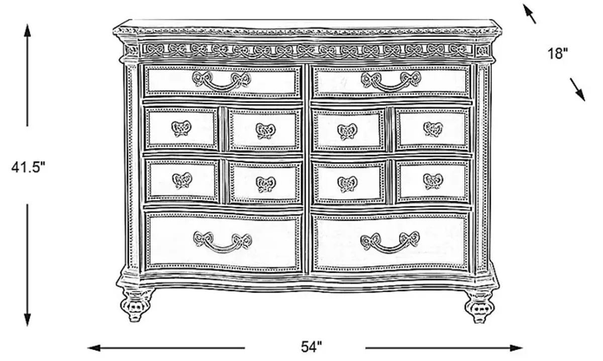 Disney Princess Fairytale Platinum 8 Drawer Dresser