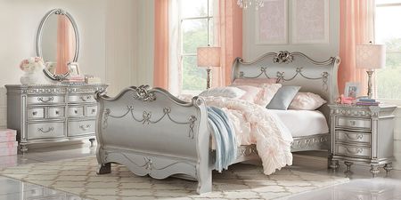 Disney Princess Fairytale Platinum 3 Pc Twin Sleigh Bed