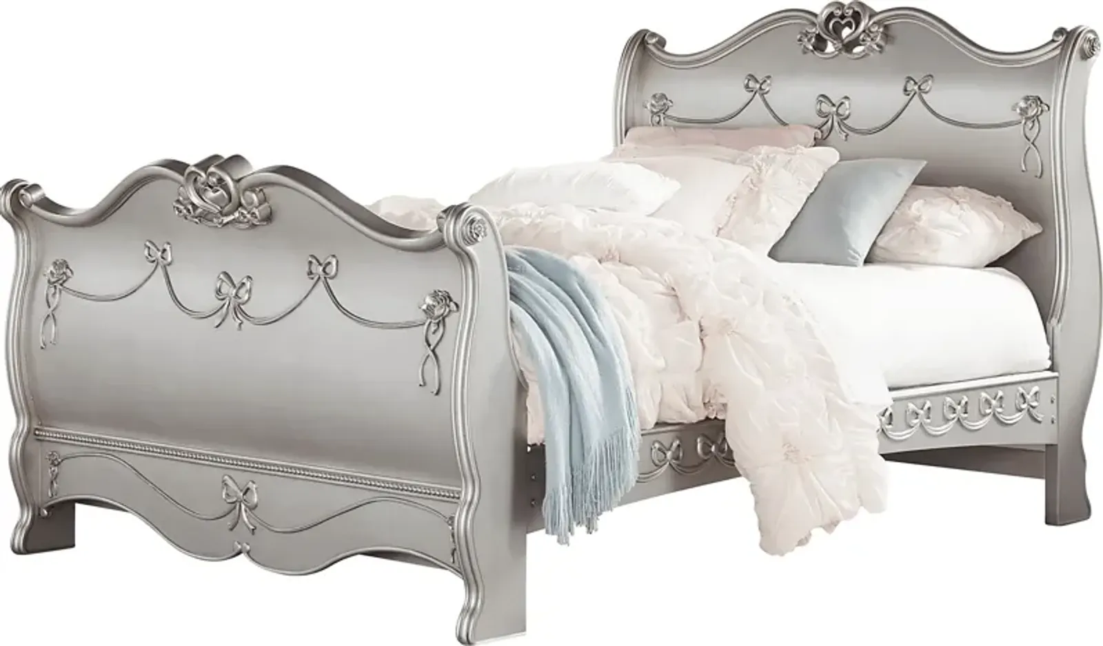 Disney Princess Fairytale Platinum 3 Pc Twin Sleigh Bed