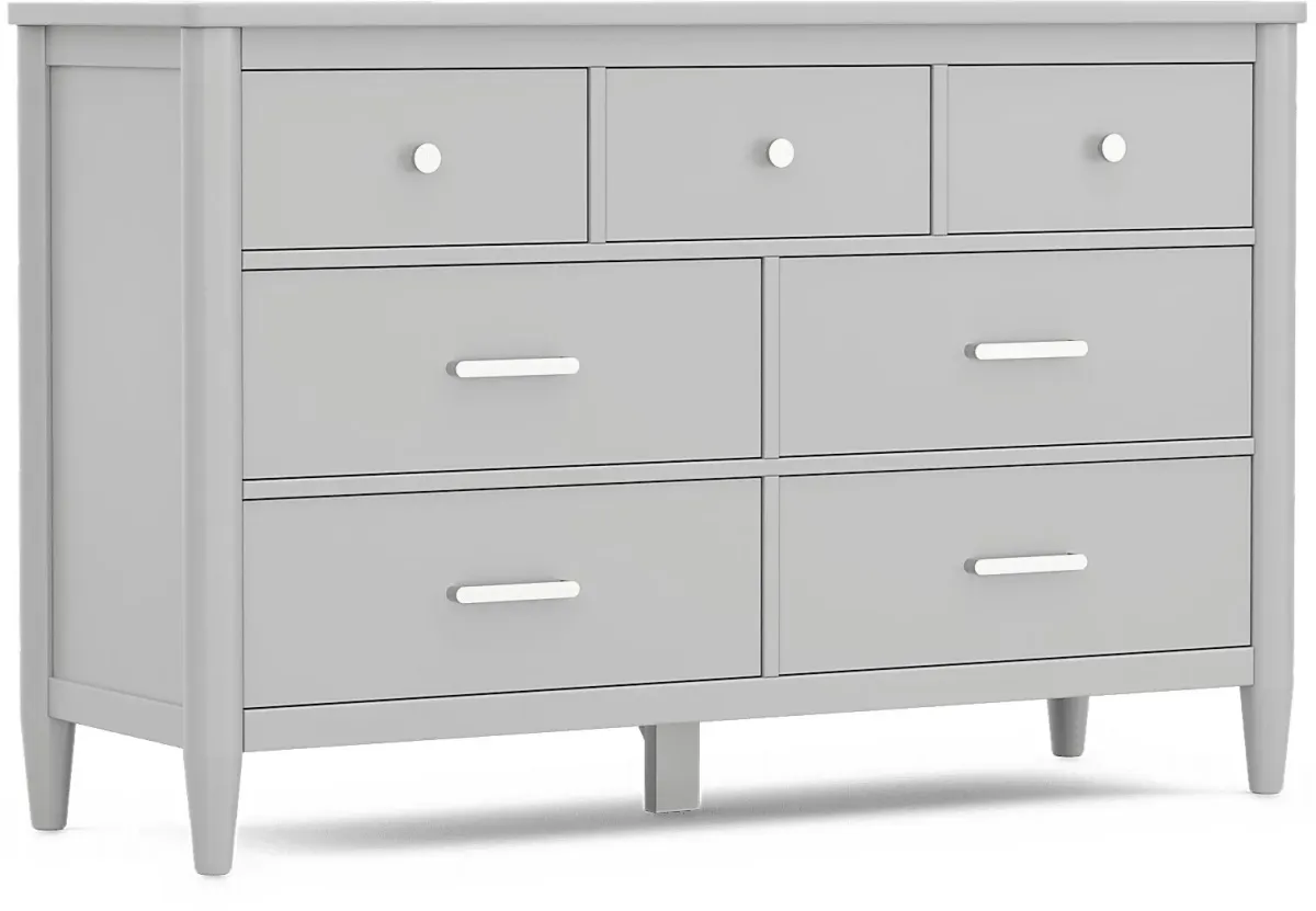 Kids Modern Colors Light Gray Twin XL Panel Bedroom