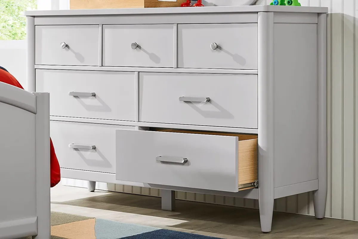 Kids Modern Colors Light Gray Twin XL Panel Bedroom